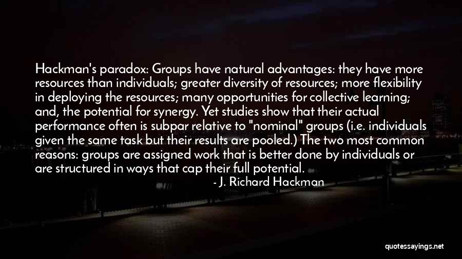 Reasons For Common Quotes By J. Richard Hackman Reasons For Common Quotes By J. Richard Hackman
