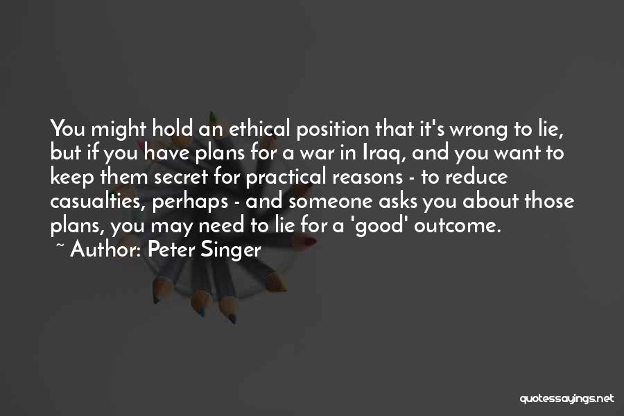 Reasons To Lie Quotes By Peter Singer