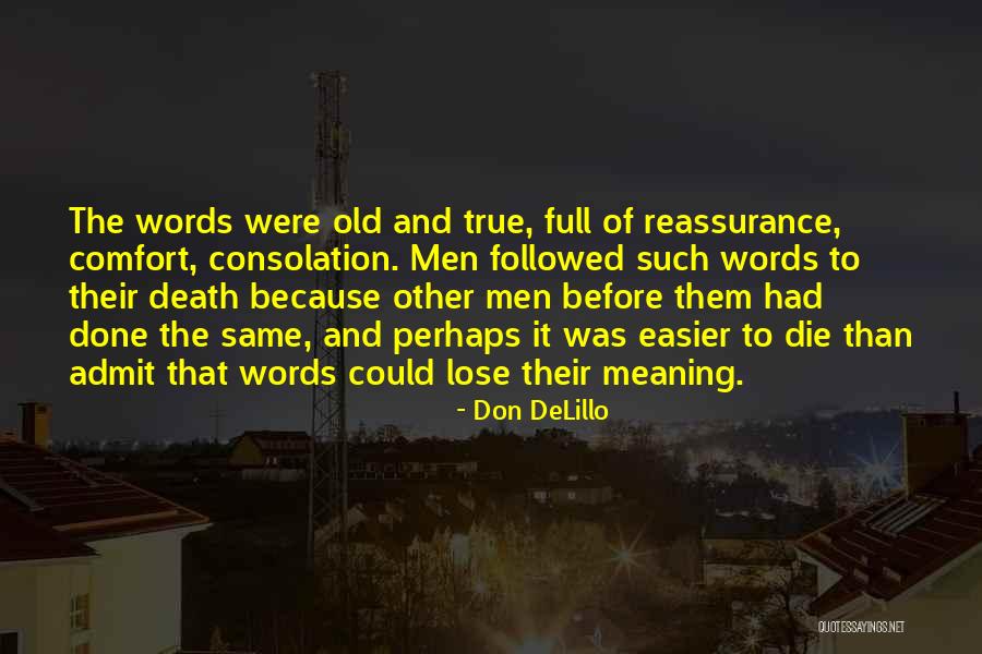 Reassurance Quotes By Don DeLillo