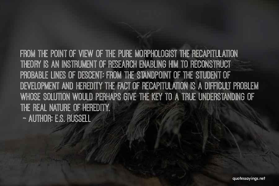 Recapitulation Quotes By E.S. Russell