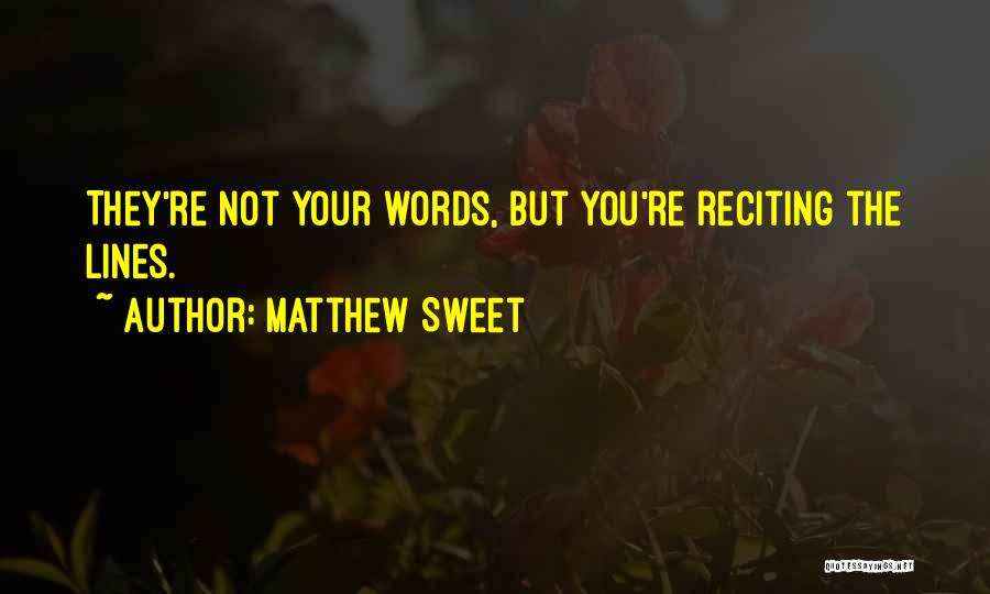 Reciting Quotes By Matthew Sweet