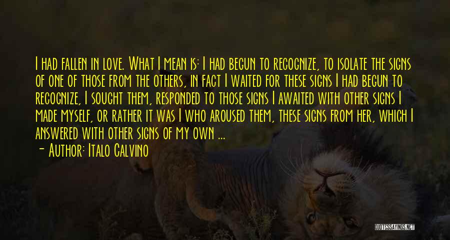 Recognize Love Quotes By Italo Calvino