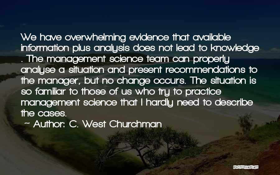 Recommendations Quotes By C. West Churchman