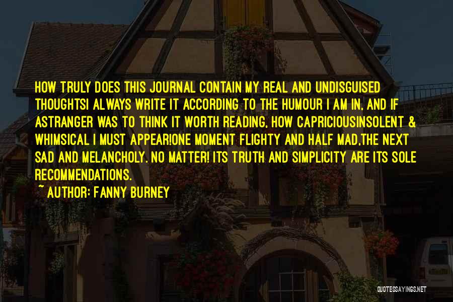 Recommendations Quotes By Fanny Burney