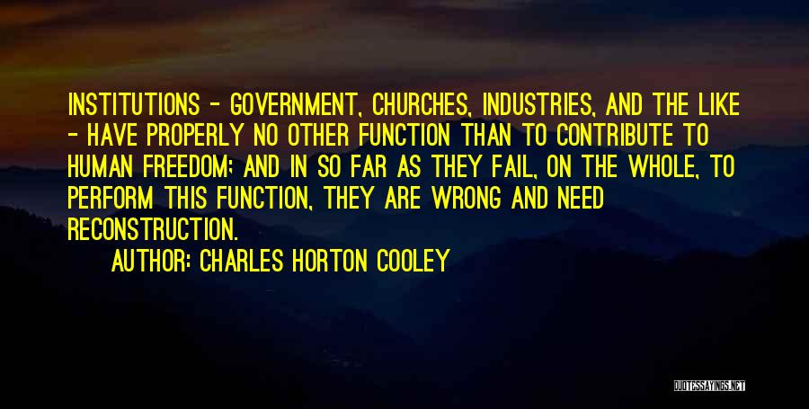 Reconstruction Quotes By Charles Horton Cooley