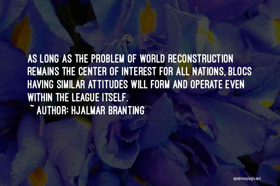 Reconstruction Quotes By Hjalmar Branting
