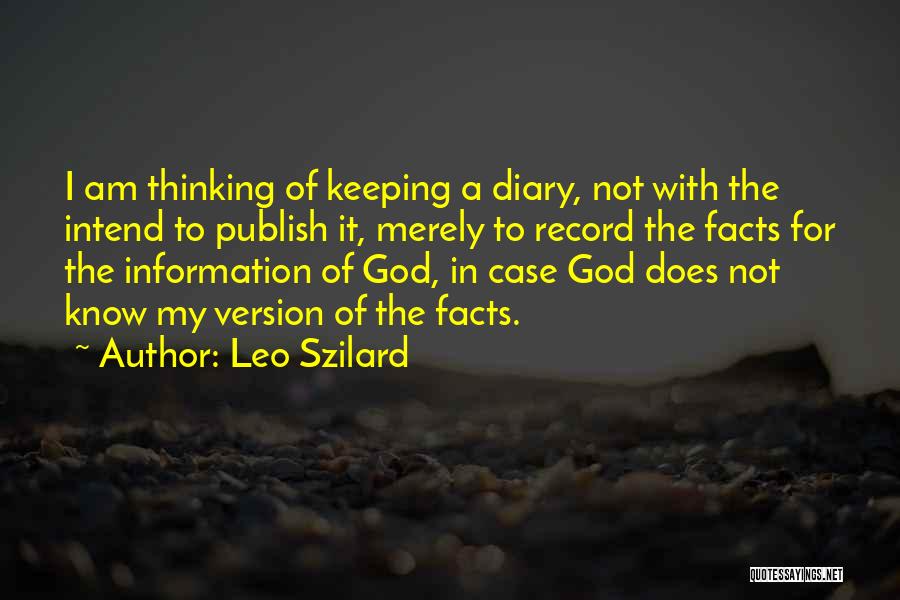 Record Keeping Quotes By Leo Szilard