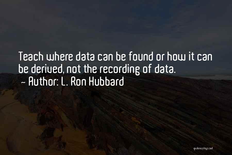 Recording Data Quotes By L. Ron Hubbard