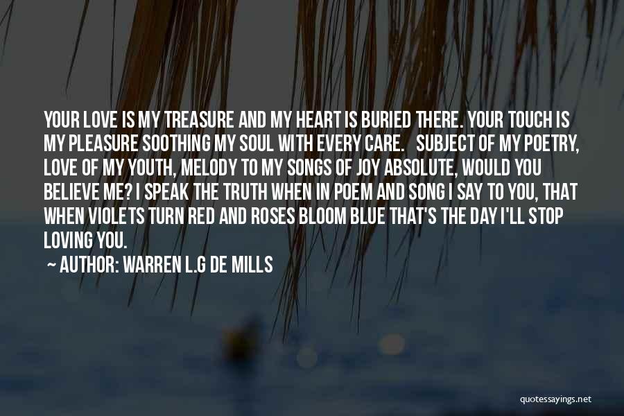 Red Heart Love Quotes By Warren L.G De Mills