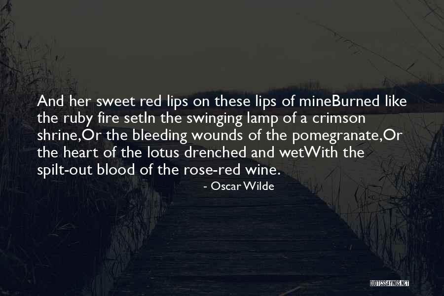 Red Rose With Quotes By Oscar Wilde