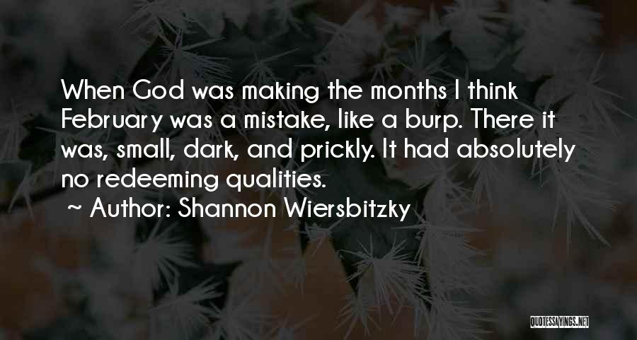 Redeeming Qualities Quotes By Shannon Wiersbitzky