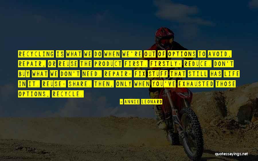 Reduce Reuse And Recycle Quotes By Annie Leonard Reduce Reuse And Recycle Quotes By Annie Leonard