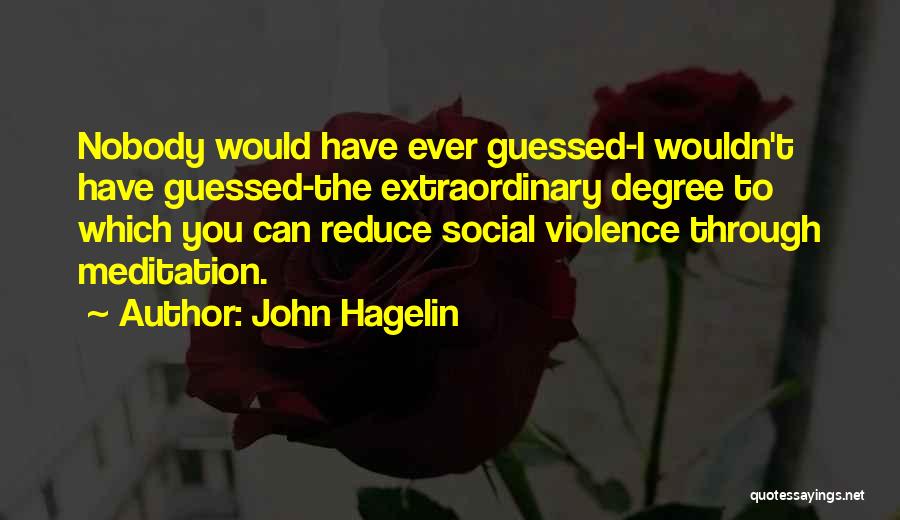 Reduce Violence Quotes By John Hagelin