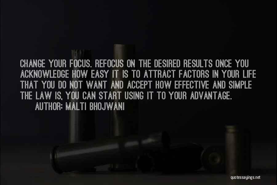 Refocus Quotes By Malti Bhojwani