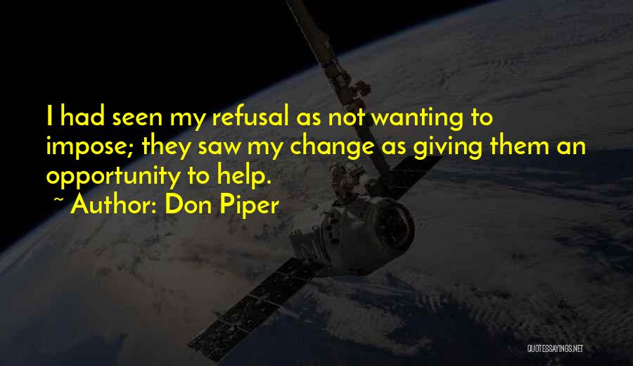 Refusal To Change Quotes By Don Piper