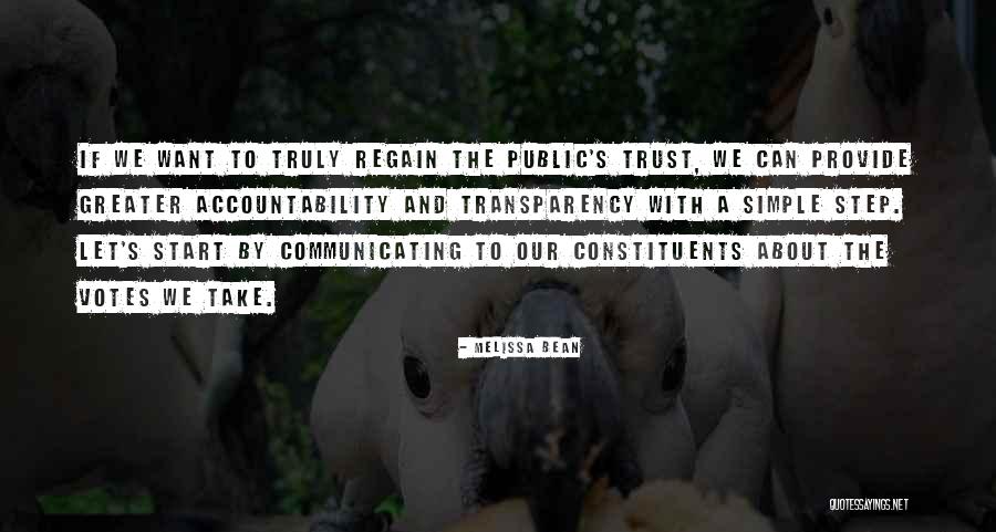 Regain Trust Quotes By Melissa Bean Regain Trust Quotes By Melissa Bean