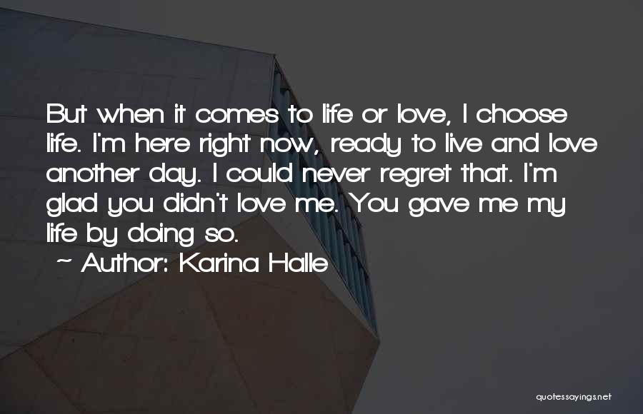 Regret My Love Quotes By Karina Halle