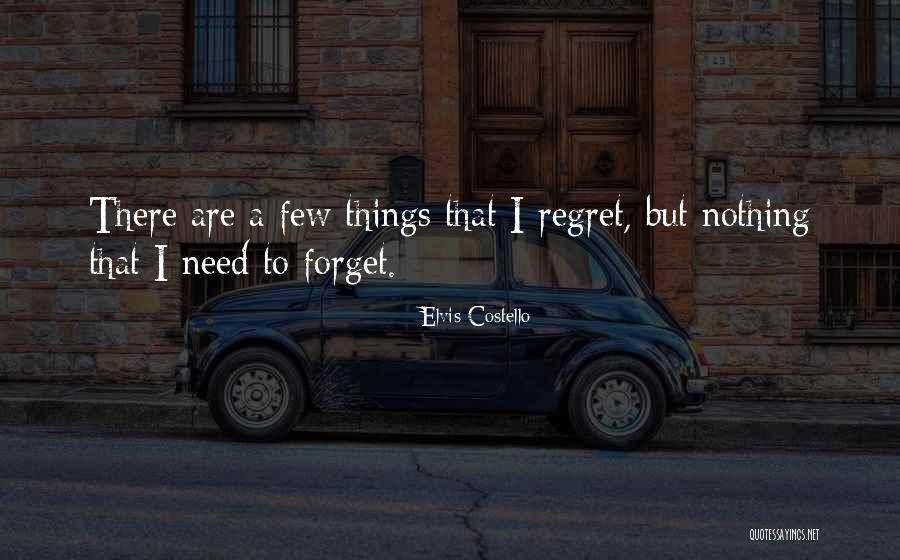 Regret Nothing Quotes By Elvis Costello