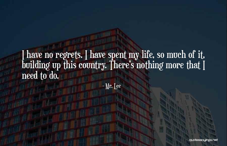 Regret Nothing Quotes By Mr. Lee