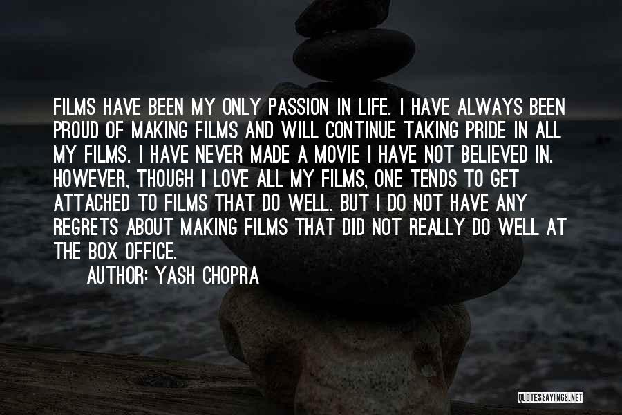 Regrets In Love Quotes By Yash Chopra