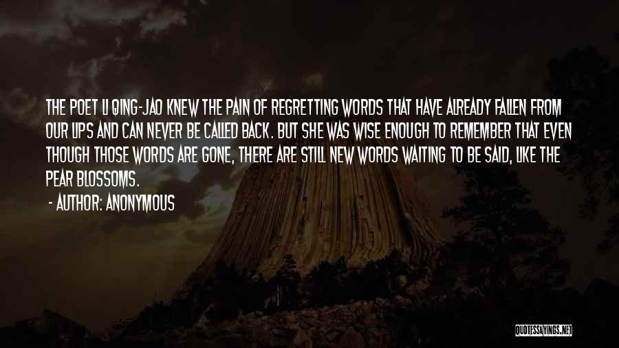 Regretting Things Said Quotes By Anonymous