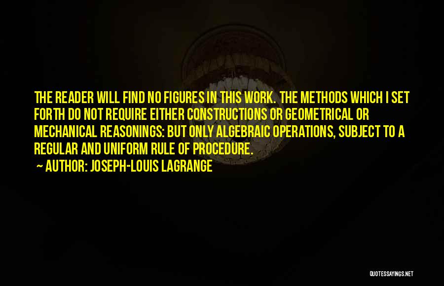 Regular Work Quotes By Joseph-Louis Lagrange