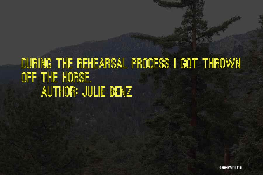 Rehearsal Process Quotes By Julie Benz