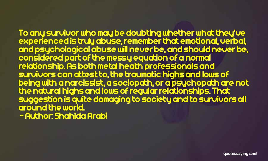 Relationship Abuse Quotes By Shahida Arabi