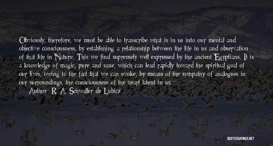 Relationship Between Us Quotes By R. A. Schwaller De Lubicz