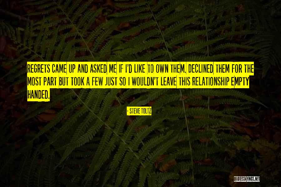 Relationship Regrets Quotes By Steve Toltz Relationship Regrets Quotes By Steve Toltz