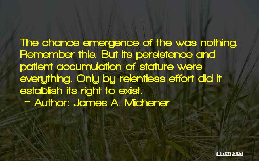 Relentless Effort Quotes By James A. Michener