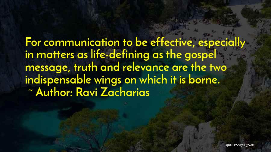 Relevance Quotes By Ravi Zacharias