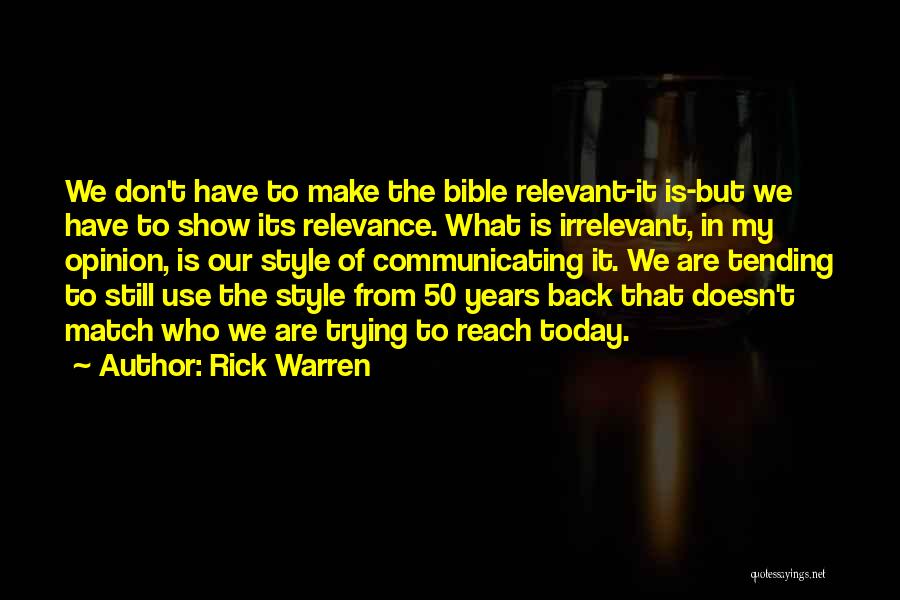 Relevant Bible Quotes By Rick Warren