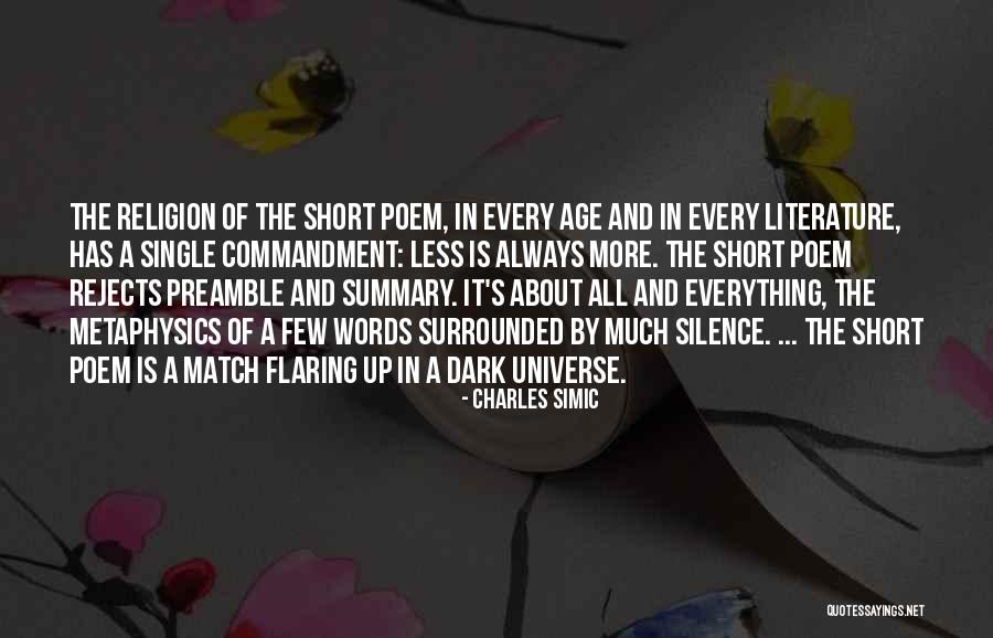 Religion In Literature Quotes By Charles Simic