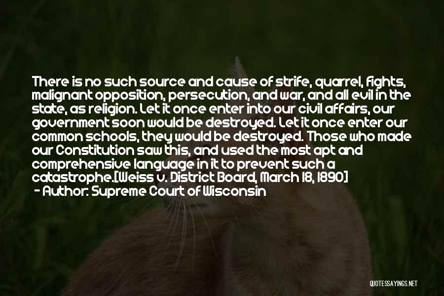 Religion In Schools Quotes By Supreme Court Of Wisconsin