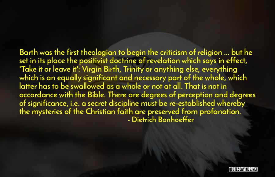 Religion In The Bible Quotes By Dietrich Bonhoeffer
