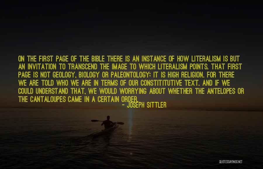 Religion In The Bible Quotes By Joseph Sittler