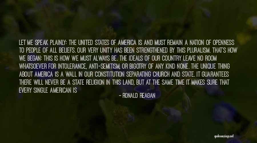 Religion Pluralism Quotes By Ronald Reagan