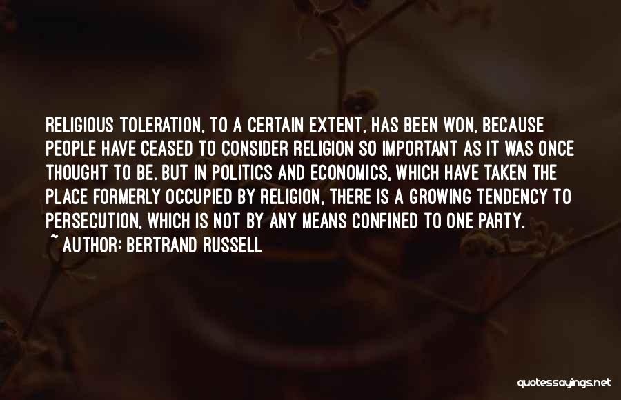 Religion Toleration Quotes By Bertrand Russell