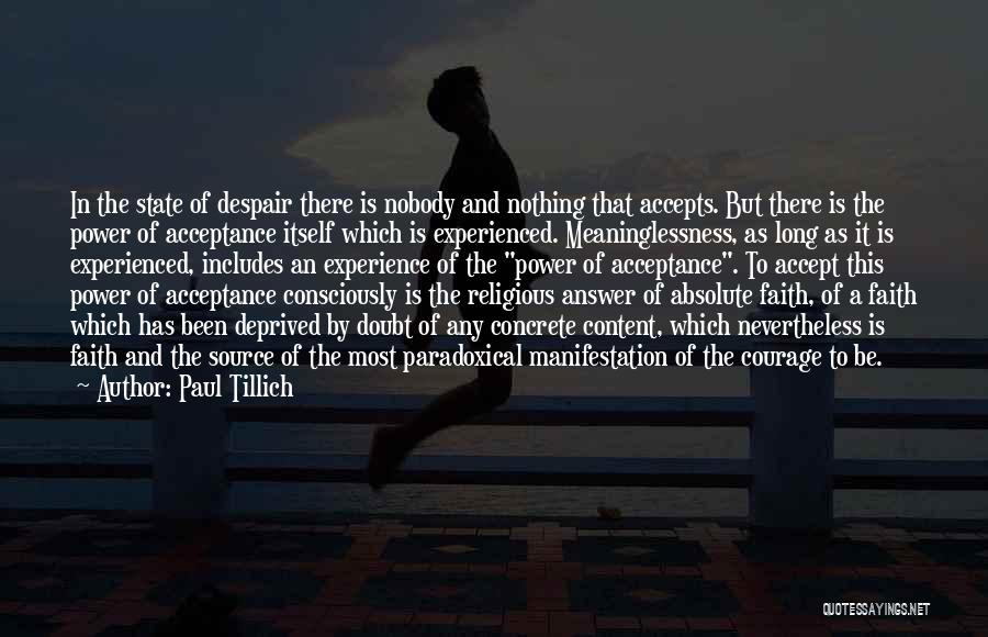 Religious Acceptance Quotes By Paul Tillich