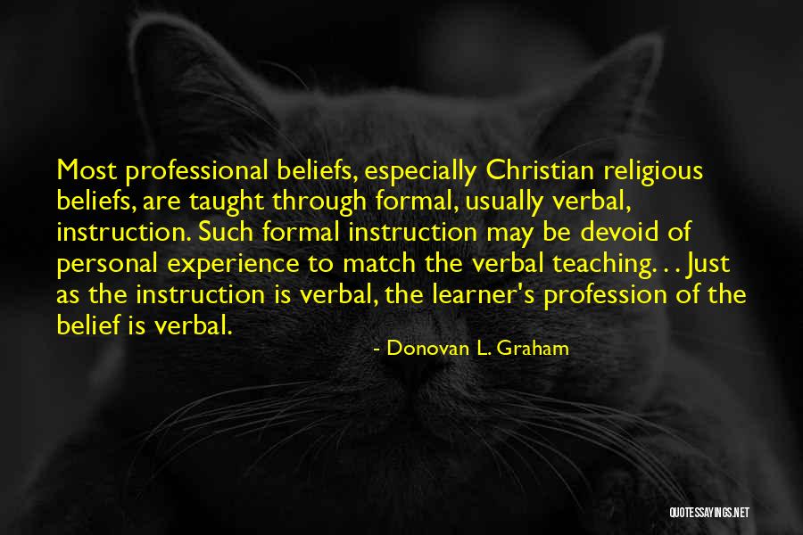 Religious Instruction Quotes By Donovan L. Graham