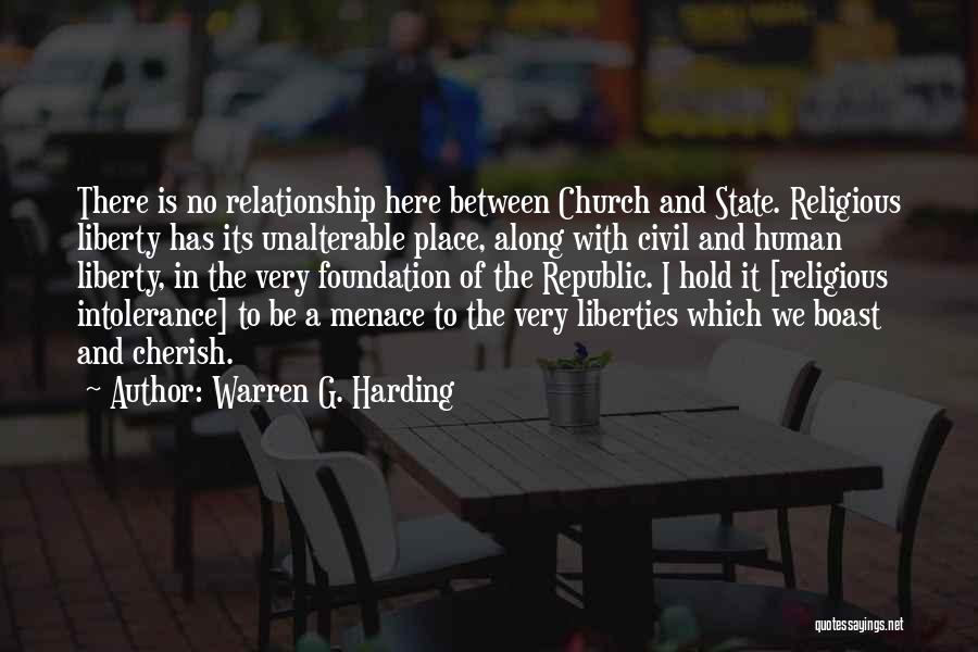 Religious Intolerance Quotes By Warren G. Harding