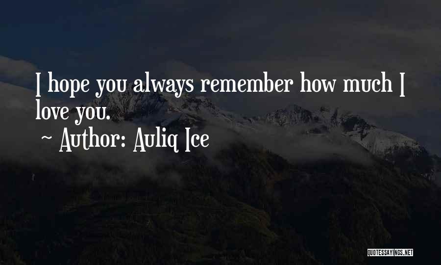 Remember I Love You Quotes By Auliq Ice