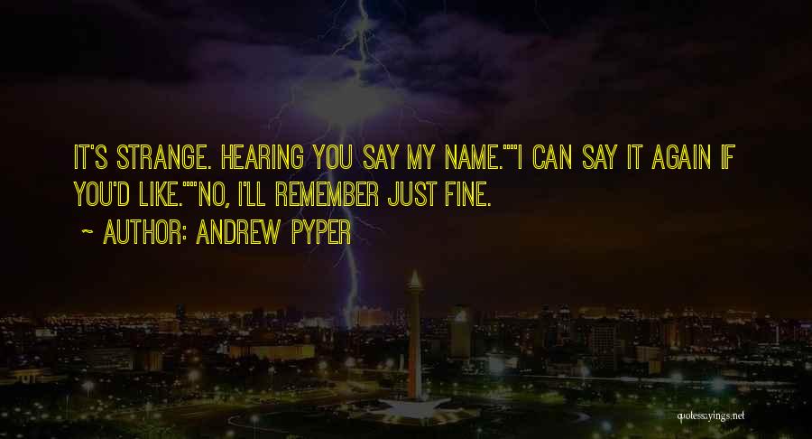Remember My Name Quotes By Andrew Pyper
