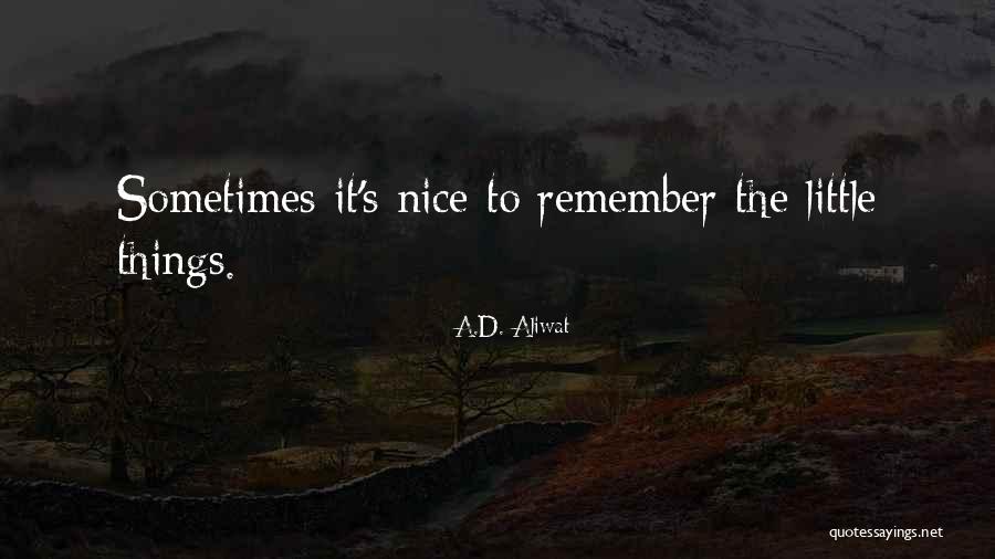Remember The Little Things Quotes By A.D. Aliwat Remember The Little Things Quotes By A.D. Aliwat