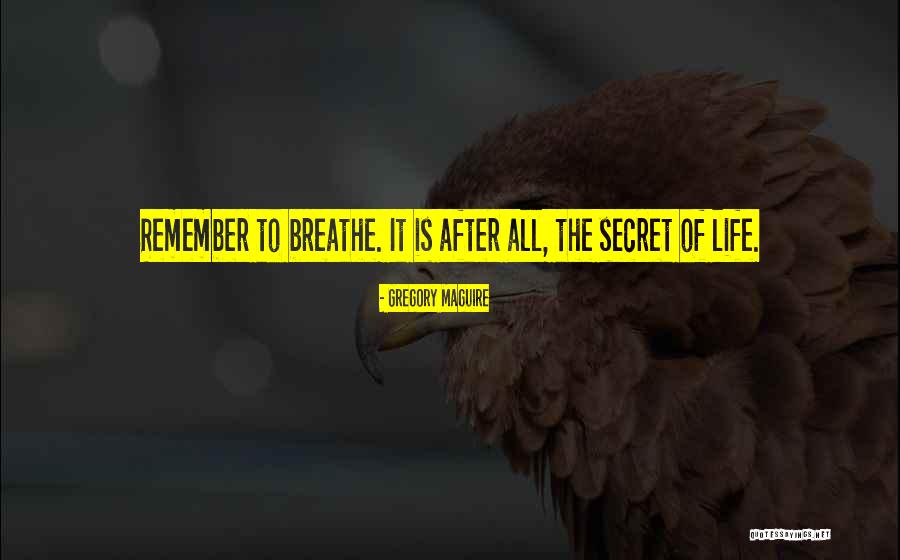 Remember To Breathe Quotes By Gregory Maguire