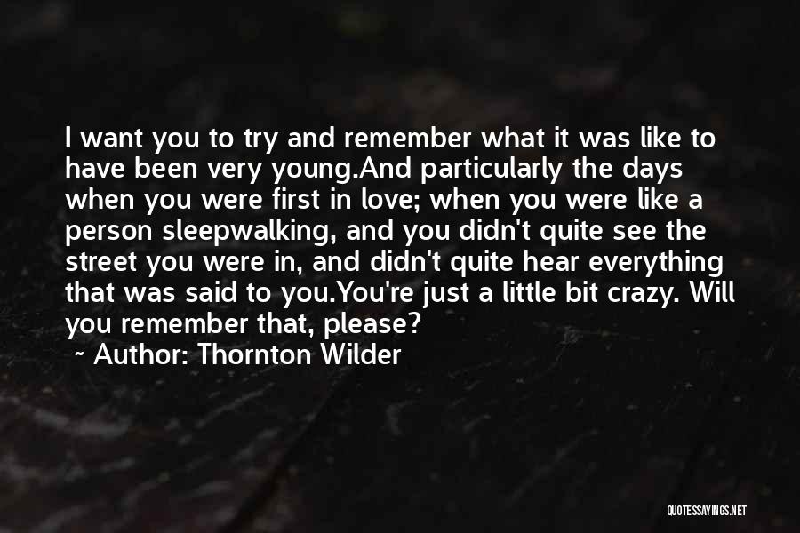 Remember When You Were Young Quotes By Thornton Wilder