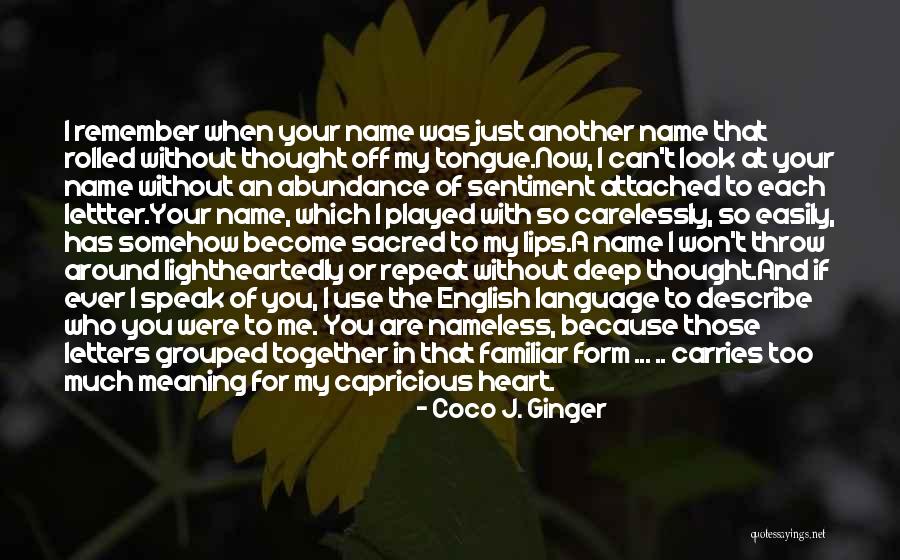 Remembering Names Quotes By Coco J. Ginger