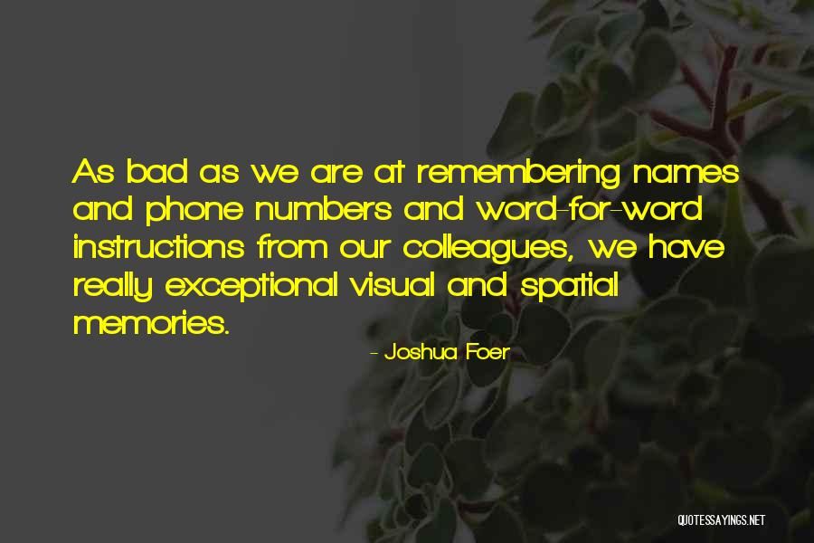 Remembering Names Quotes By Joshua Foer