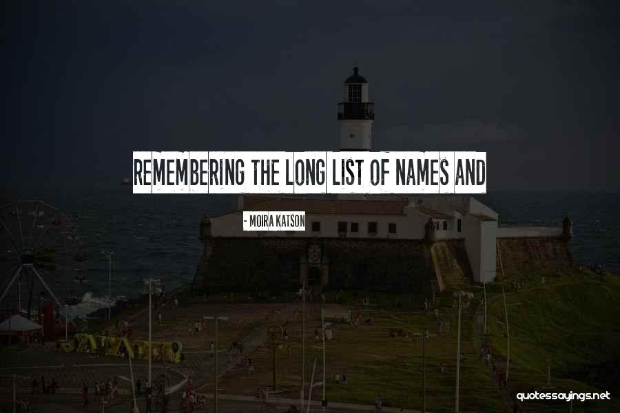 Remembering Names Quotes By Moira Katson